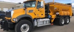 Large yellow dump truck